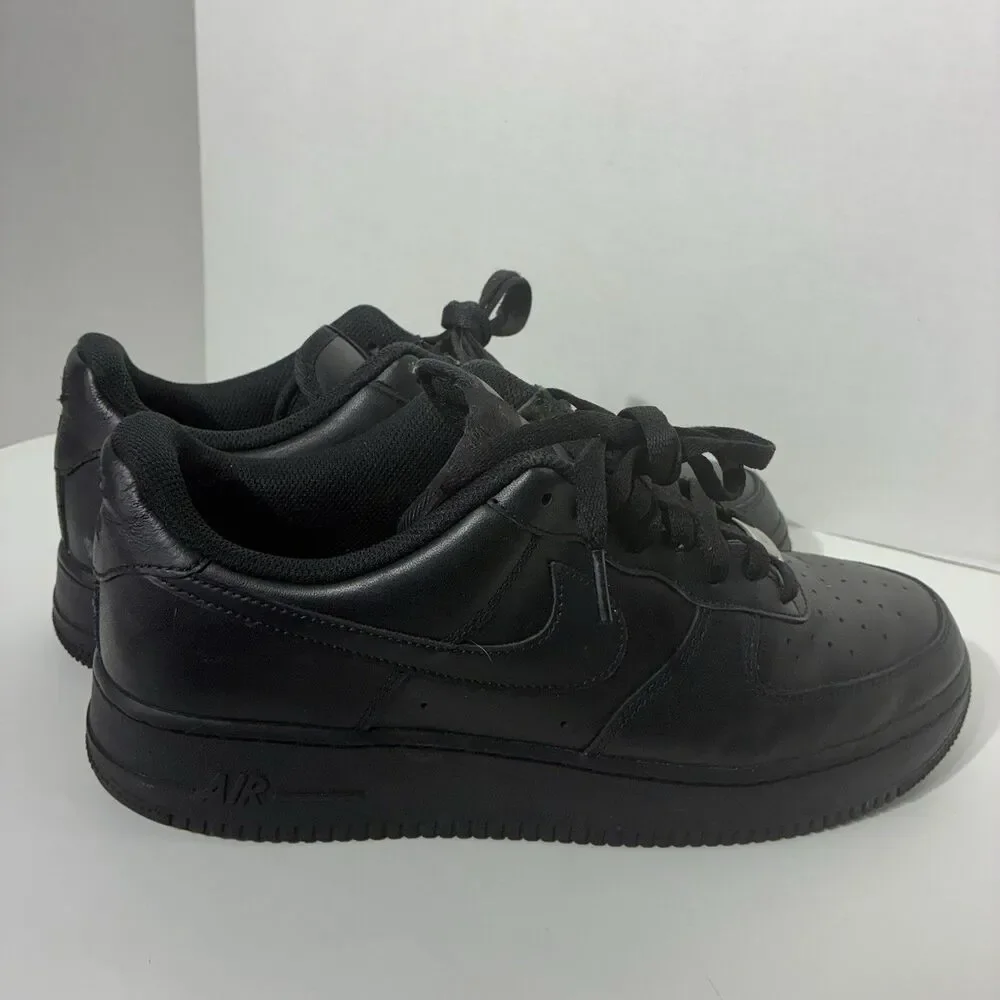Nike Air Force 1 ’07 Triple Black Men’s Size 12 Leather Shoes CW2288-001